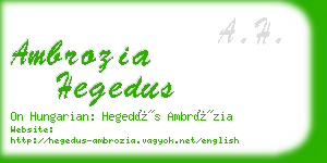 ambrozia hegedus business card